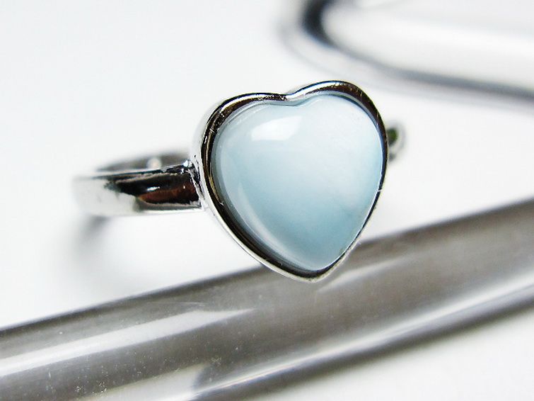 ラリマーハート 指輪 (13号) [t113-13202] 3枚目