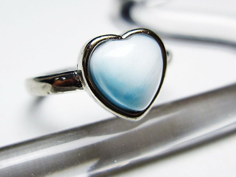 ラリマーハート 指輪 (13号) [t113-13210] 3枚目