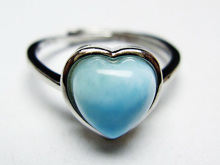 ラリマーハート 指輪 (11号) [t113-13241] 1枚目