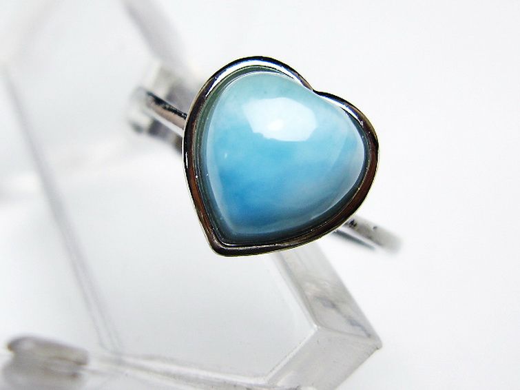 ラリマーハート 指輪 (11号) [t113-13241] 2枚目