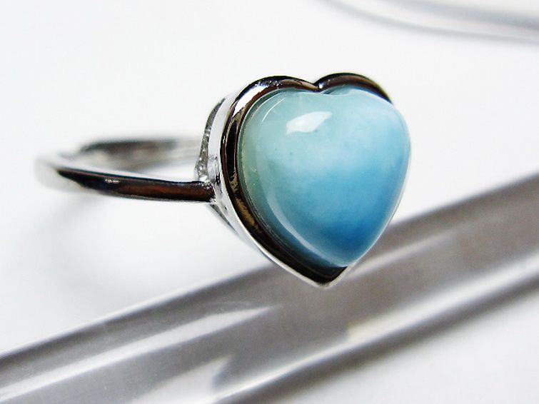 ラリマーハート 指輪 (11号) [t113-13241] 3枚目