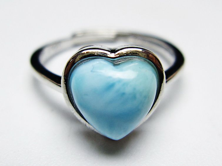 ラリマーハート 指輪 (12号) [t113-13246] 1枚目