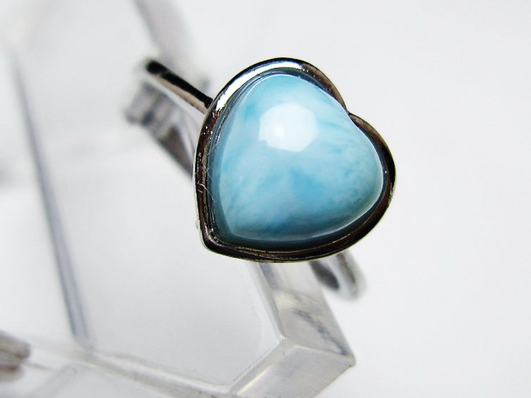 ラリマーハート 指輪 (12号) [t113-13246] 2枚目