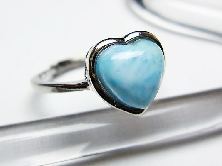 ラリマーハート 指輪 (12号) [t113-13246] 3枚目