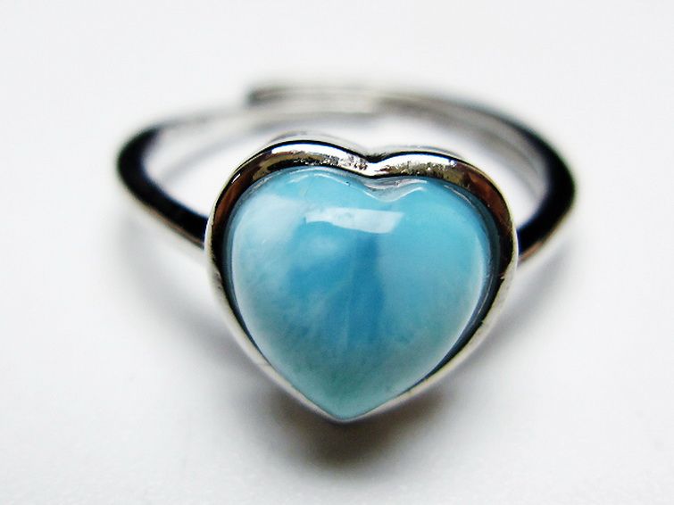 ラリマーハート 指輪 (12号) [t113-13253] 1枚目