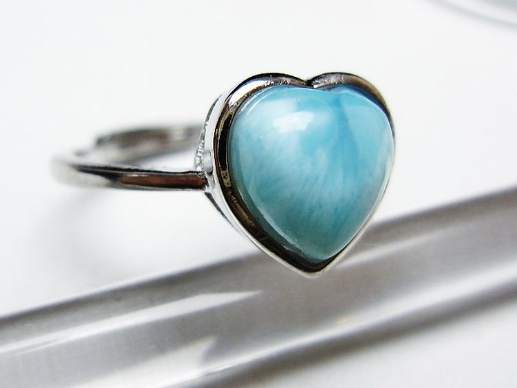 ラリマーハート 指輪 (12号) [t113-13253] 3枚目