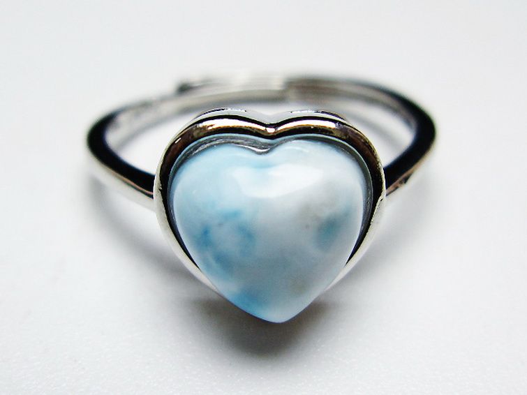 ラリマーハート 指輪 (12号)[T113-13258] 1枚目