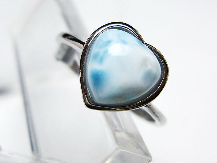 ラリマーハート 指輪 (12号)[T113-13258] 2枚目