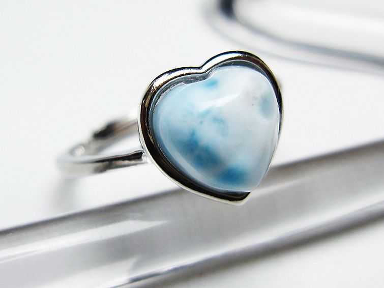 ラリマーハート 指輪 (12号)[T113-13258] 3枚目