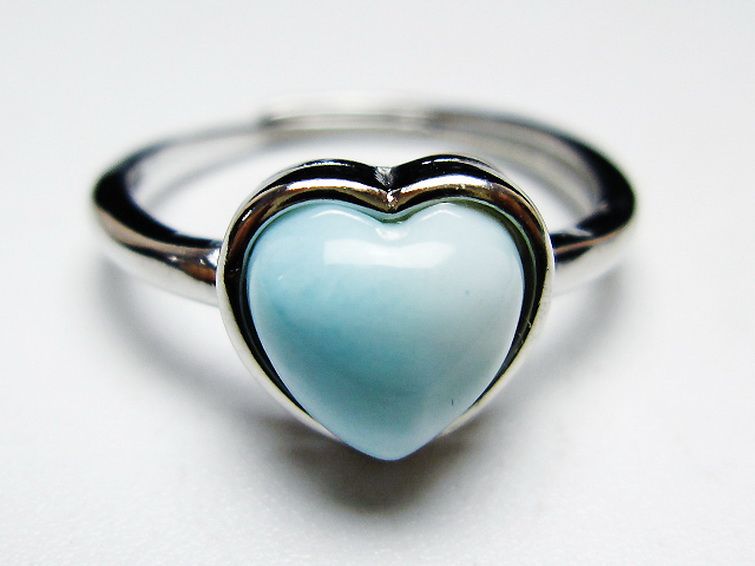 ラリマーハート 指輪 (17号) [t113-13269] 1枚目