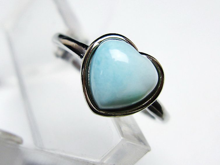 ラリマーハート 指輪 (17号) [t113-13269] 2枚目