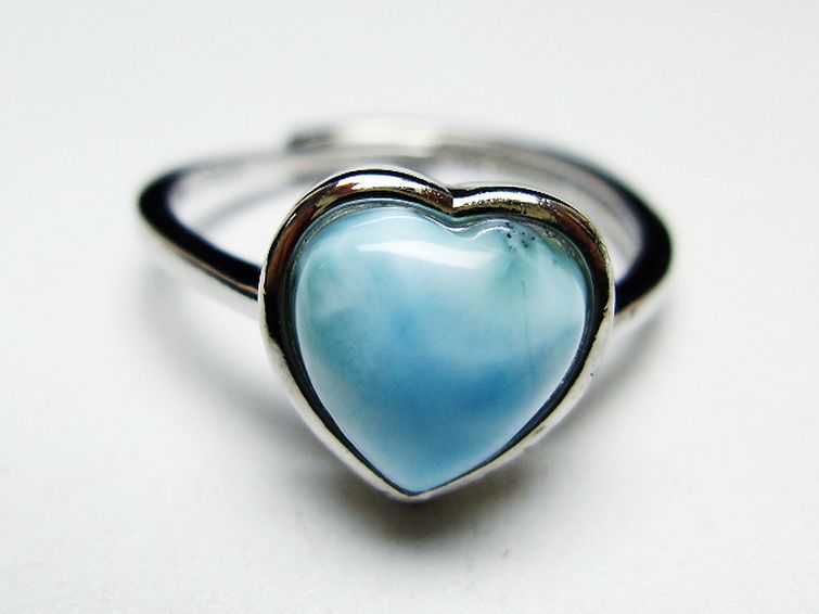 ラリマーハート 指輪 (12号)[T113-13272] 1枚目