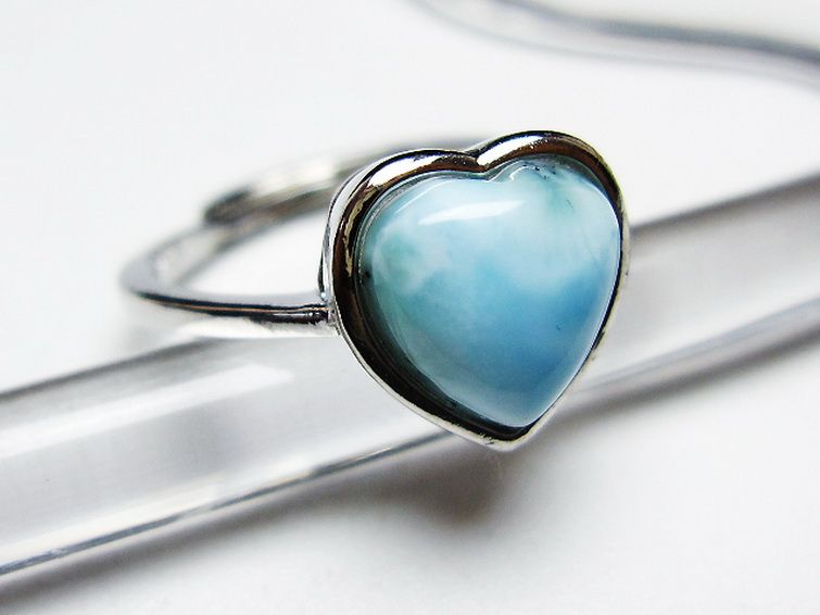 ラリマーハート 指輪 (12号)[T113-13272] 3枚目