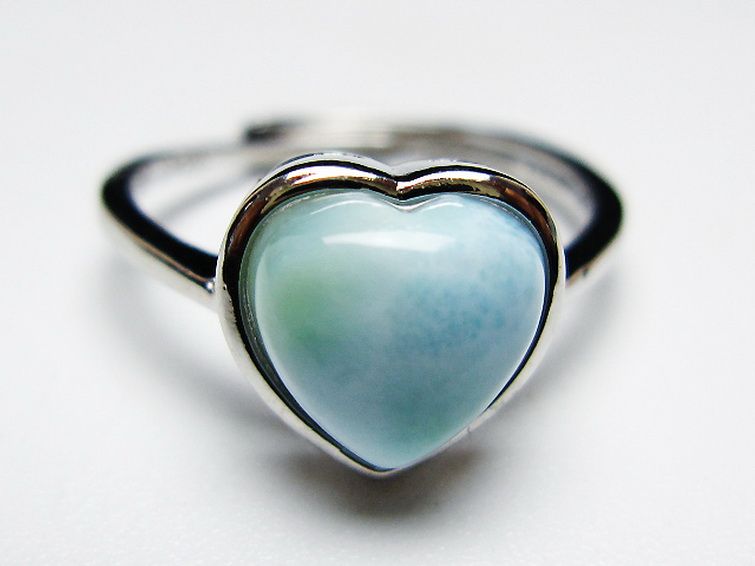 ラリマーハート 指輪 (12号) [t113-13281] 1枚目