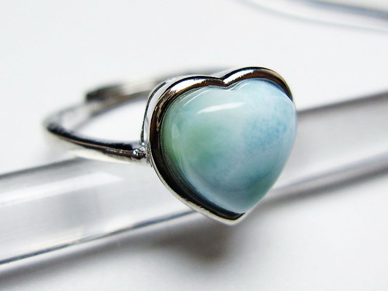 ラリマーハート 指輪 (12号) [t113-13281] 3枚目