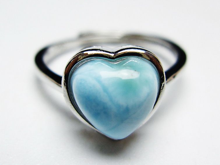 ラリマーハート 指輪 (12号)[T113-13285] 1枚目