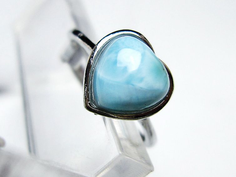 ラリマーハート 指輪 (12号)[T113-13285] 2枚目