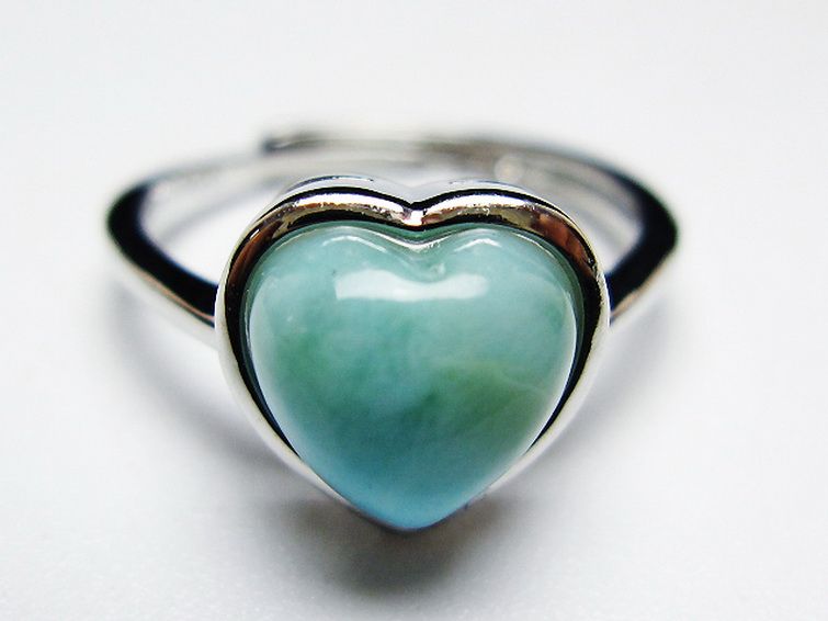 ラリマーハート 指輪 (12号)[T113-13288] 1枚目