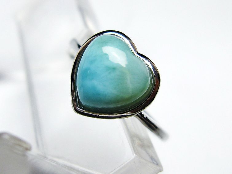 ラリマーハート 指輪 (12号)[T113-13288] 2枚目