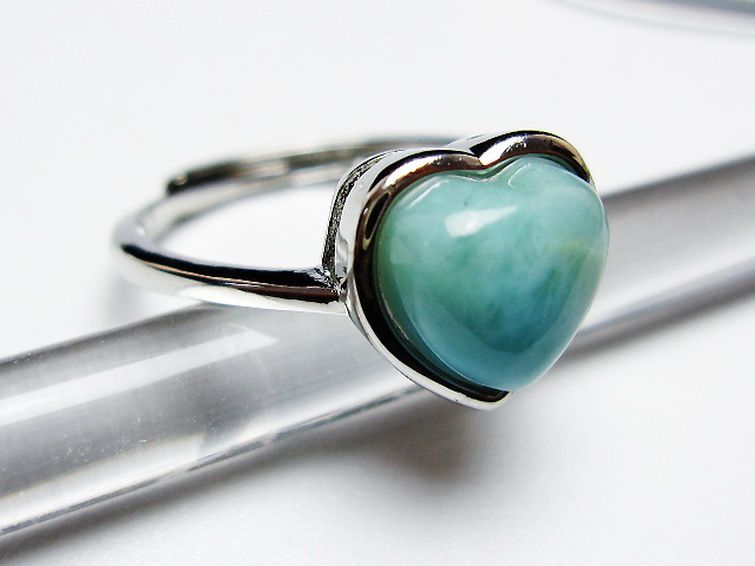 ラリマーハート 指輪 (12号)[T113-13288] 3枚目