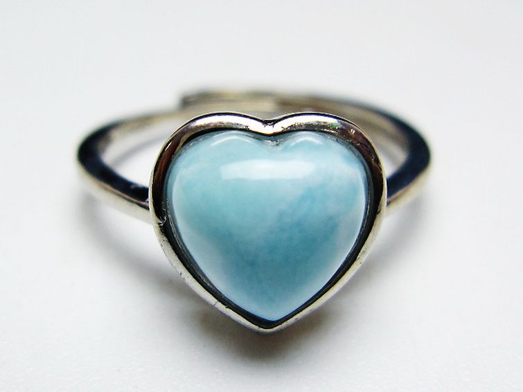 ラリマーハート 指輪 (11号) [t113-13294] 1枚目