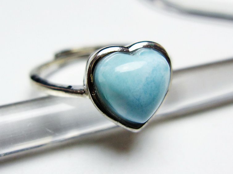 ラリマーハート 指輪 (11号) [t113-13294] 3枚目