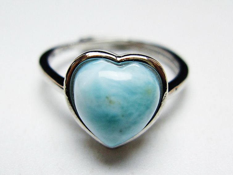 ラリマーハート 指輪 (11号)[T113-13295] 1枚目