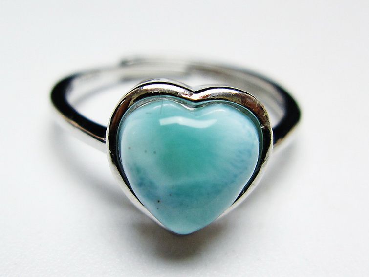 ラリマーハート 指輪 (12号) [t113-13298] 1枚目