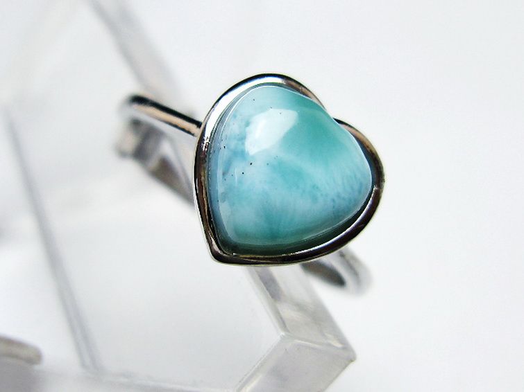 ラリマーハート 指輪 (12号) [t113-13298] 2枚目