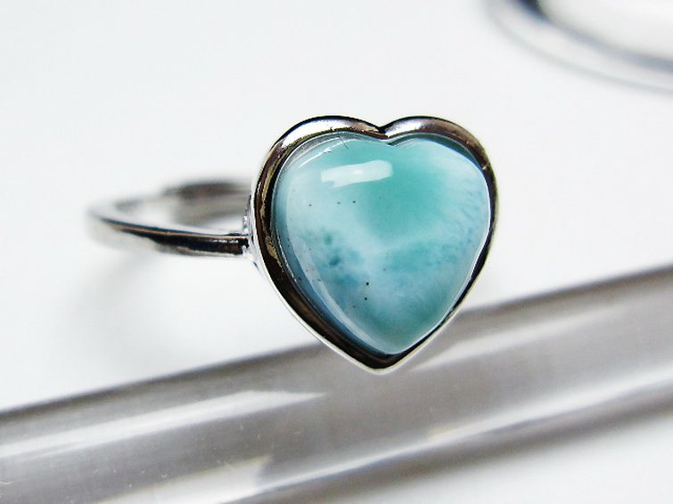 ラリマーハート 指輪 (12号) [t113-13298] 3枚目