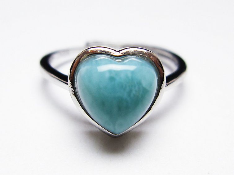 ラリマーハート 指輪 (13号) [t113-13304] 1枚目