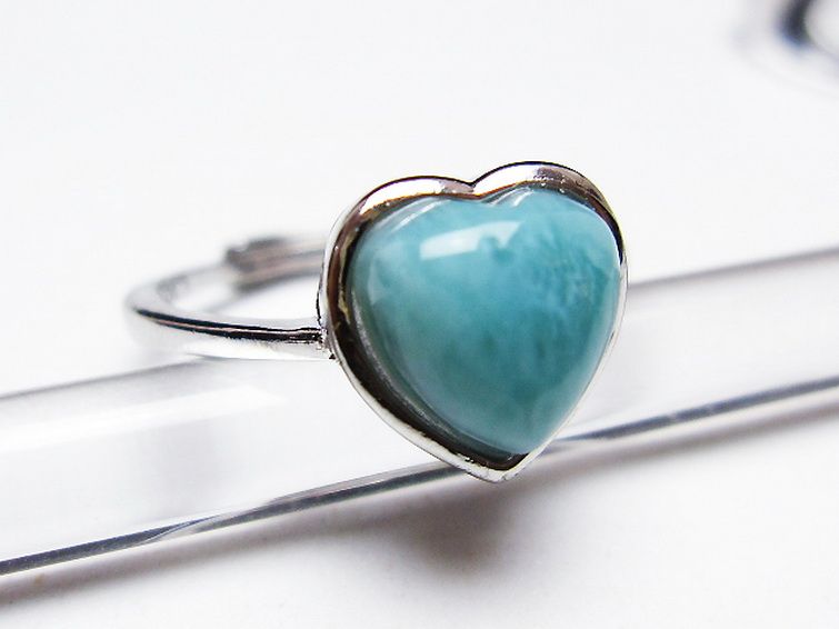 ラリマーハート 指輪 (13号) [t113-13304] 3枚目