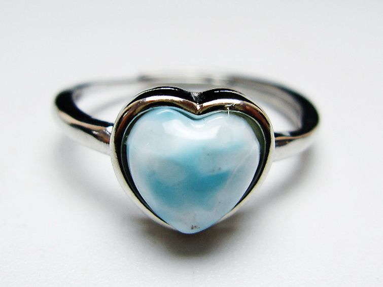 ラリマーハート 指輪 (16号) [t113-13310] 1枚目