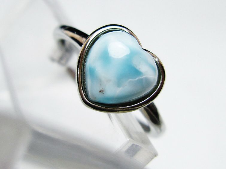 ラリマーハート 指輪 (16号) [t113-13310] 2枚目