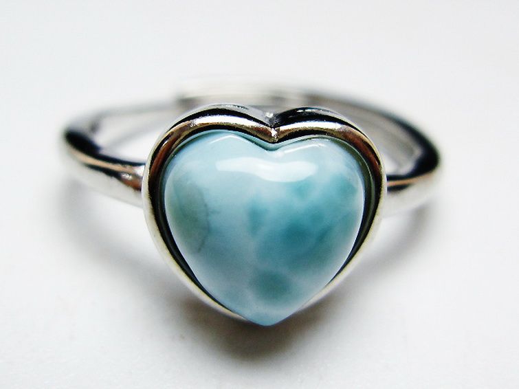 ラリマーハート 指輪 (16号) [t113-13313] 1枚目