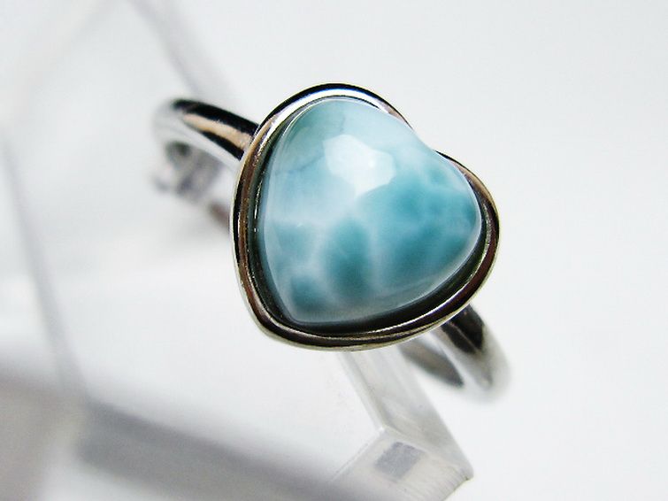 ラリマーハート 指輪 (16号) [t113-13313] 2枚目