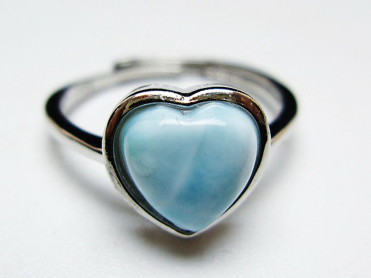 ラリマーハート 指輪 (13号) [t113-13318] 1枚目