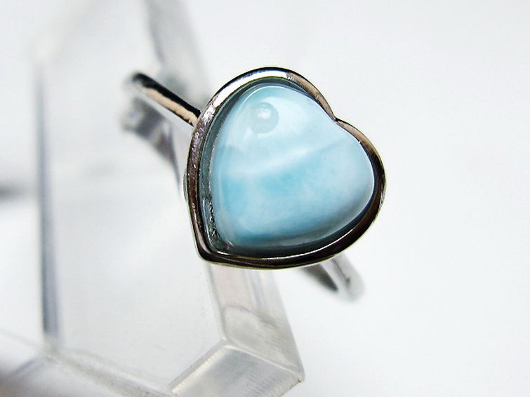 ラリマーハート 指輪 (13号) [t113-13318] 2枚目