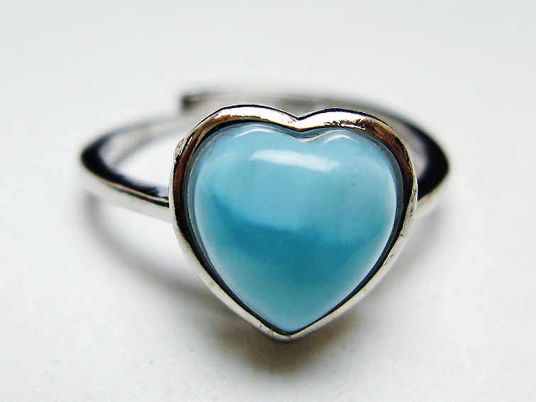 ラリマーハート 指輪 (12号) [t113-13329] 1枚目