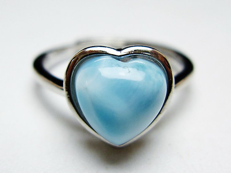 ラリマーハート 指輪 (12号) [t113-13334] 1枚目