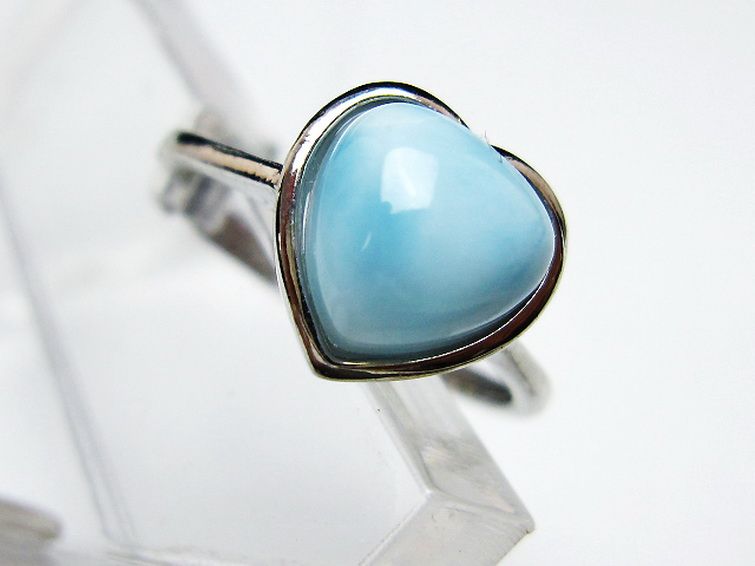 ラリマーハート 指輪 (12号) [t113-13334] 2枚目