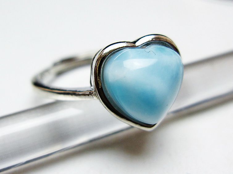 ラリマーハート 指輪 (12号) [t113-13334] 3枚目