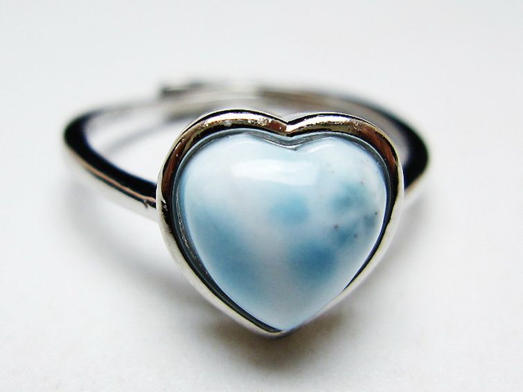 ラリマーハート 指輪 (12号) [t113-13341] 1枚目