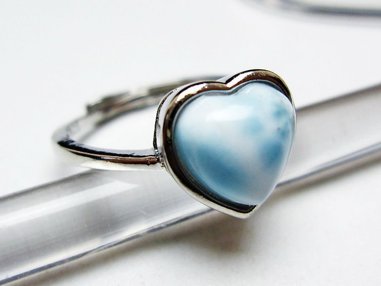 ラリマーハート 指輪 (12号) [t113-13341] 3枚目