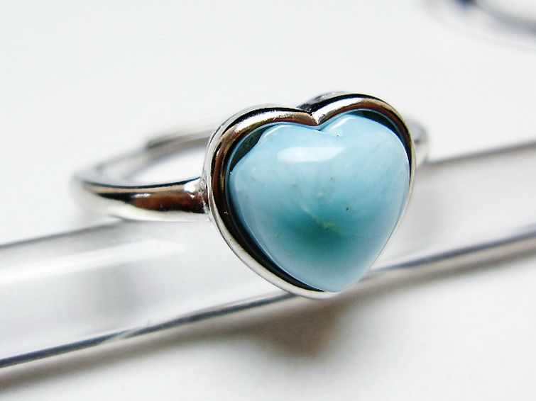 ラリマーハート 指輪 (16号) [t113-13344] 3枚目