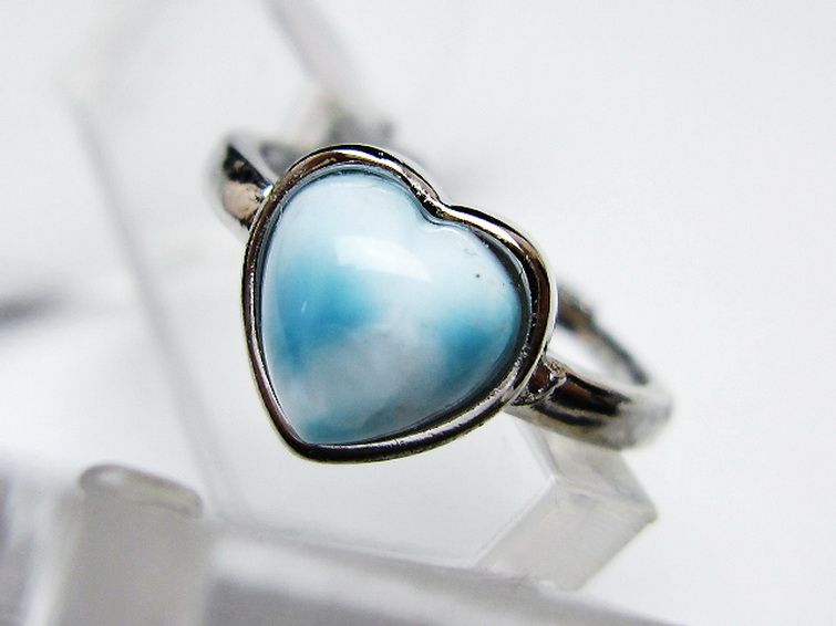 ラリマーハート 指輪 (14号) [t113-13351] 2枚目