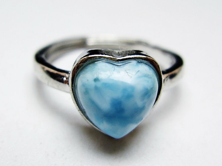 ラリマーハート 指輪 (12号) [t113-13356] 1枚目