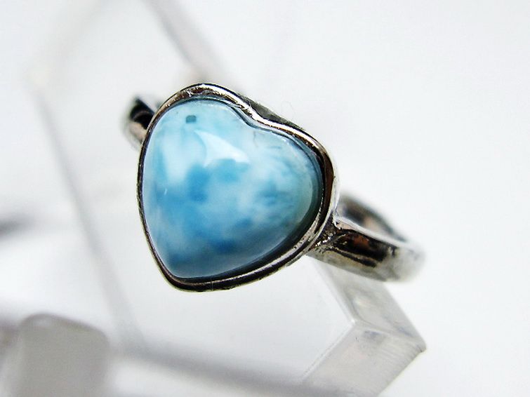 ラリマーハート 指輪 (12号) [t113-13356] 2枚目