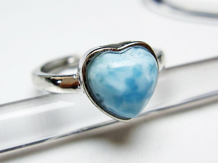 ラリマーハート 指輪 (12号) [t113-13356] 3枚目