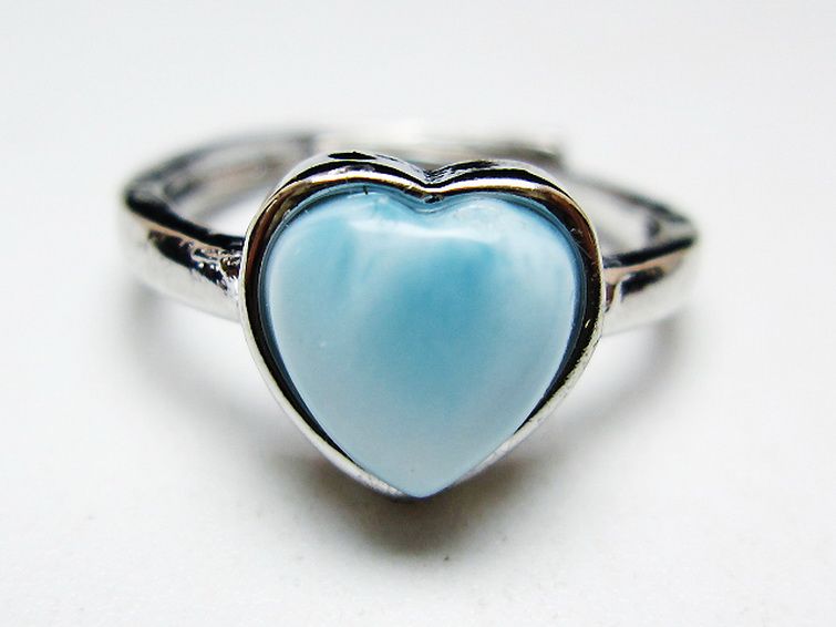 ラリマーハート 指輪 (12号) [t113-13366] 1枚目